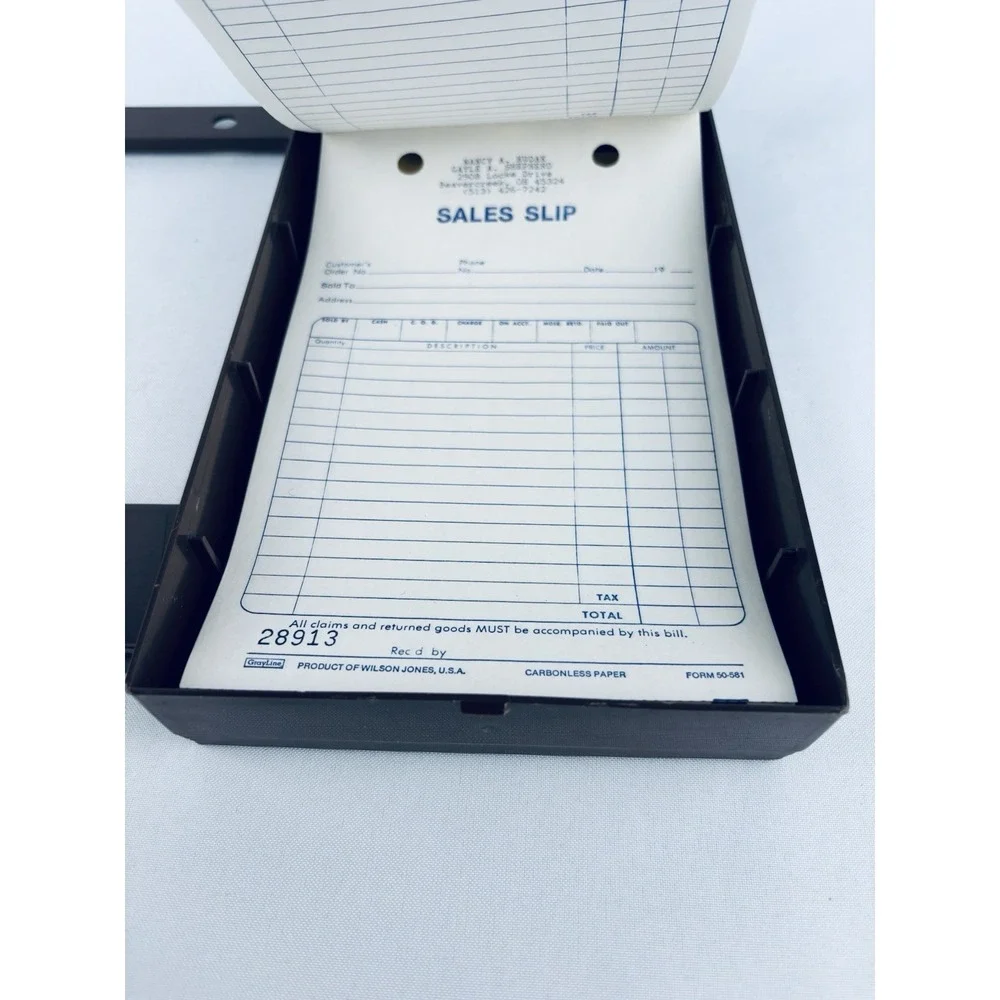 Vintage Brown Wilson Jones Autographic Register Plastic Sales Slips -Retro Decor